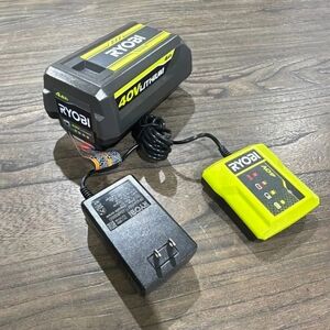 40V Lithium Battery and Charger Set - Black and Yellow
